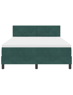Letto a Sorgente LED con led Verde Scuro 140 x 190 cm Velluto 2