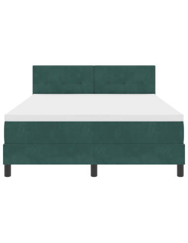 Letto a Sorgente LED con led Verde Scuro 140 x 190 cm Velluto