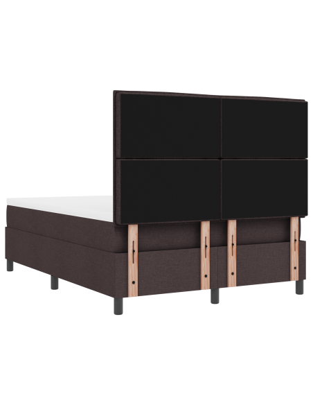 Letto a Molle con Materasso & LED Marrone Scuro 140x200 cm in Tessuto