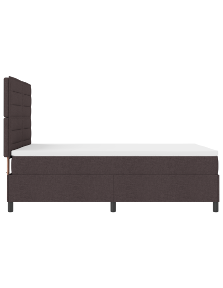 Letto a Molle con Materasso & LED Marrone Scuro 140x200 cm in Tessuto