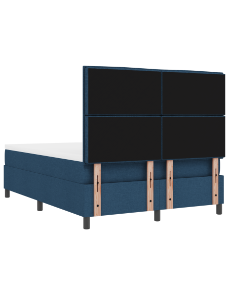 Letto con Rete A Molle con Materasso & LED Blu 140x200 cm Tessuto