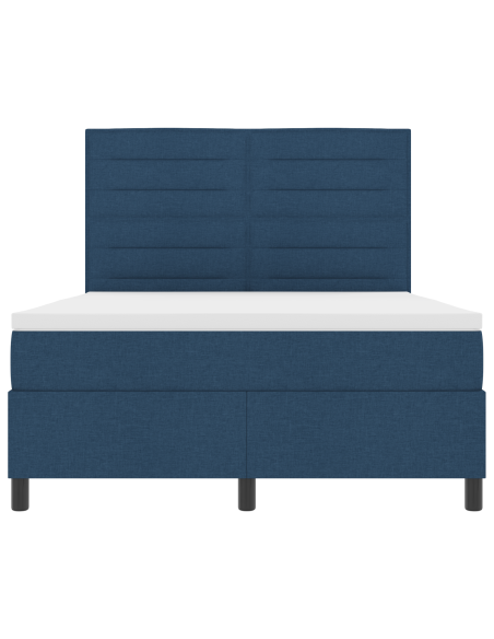 Letto con Rete A Molle con Materasso & LED Blu 140x200 cm Tessuto