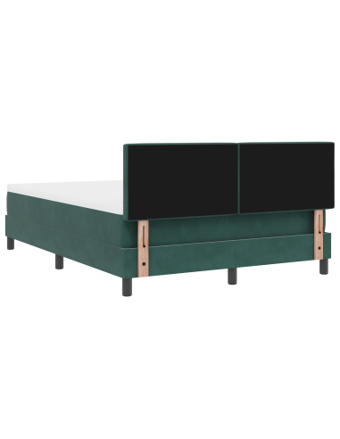 Letto a Sorgente LED con led Verde Scuro 140 x 200 cm Velluto
