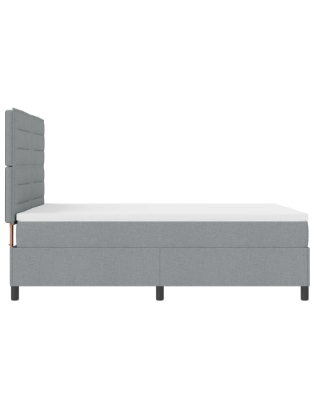 Letto a Molla con Materasso & LED Grigio Chiaro 160x200 cm Tessuto