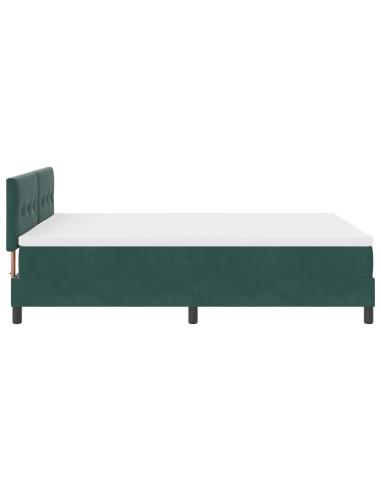 Letto a Sorgente LED con led Verde Scuro 140 x 200 cm Velluto