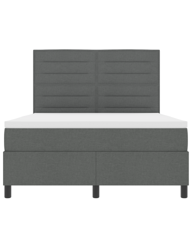 Letto a molle con materasso Grigio scuro 160 x 200 cm Tessuto
