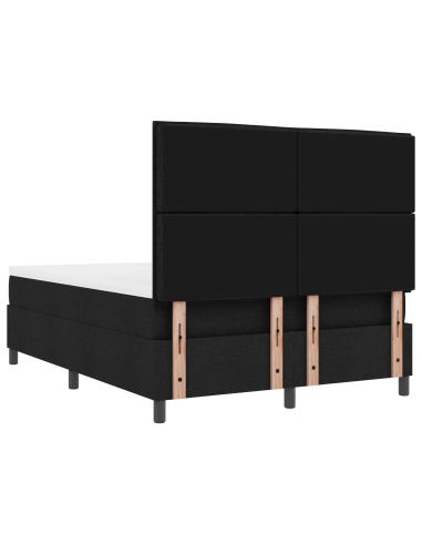 Letto a molle con materasso con led Nero 160 x 200 cm Tessuto