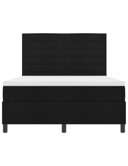Letto a molle con materasso e luce LED nera 160x200 cm in tessuto