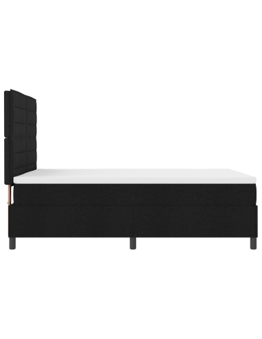 Letto a molle con materasso con led Nero 160 x 200 cm Tessuto