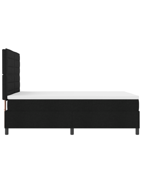 Letto a molle con materasso e luce LED nera 160x200 cm in tessuto