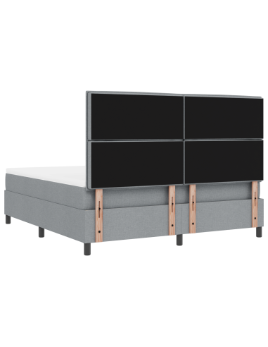 Letto a molle con materasso Grigio chiaro 180 x 200 cm Tessuto