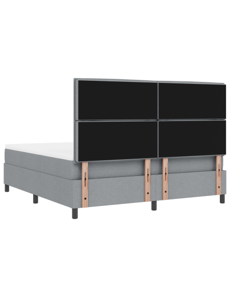 Letto con Box Spring e Materasso & LED Grigio Chiaro 180x200 cm Tessuto