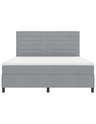 Letto a molle con materasso Grigio chiaro 180 x 200 cm Tessuto