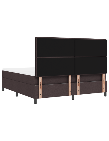 Letto a molle con materasso Marrone scuro 180 x 200 cm Tessuto