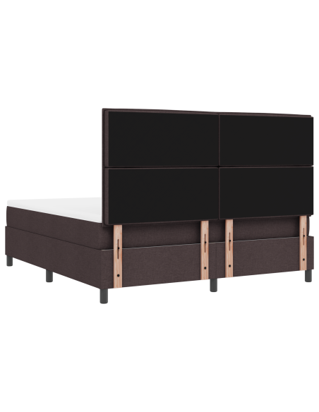 Letto a Rete a Molle con Materasso & LED Marrone Scuro 180x200 cm Tessuto