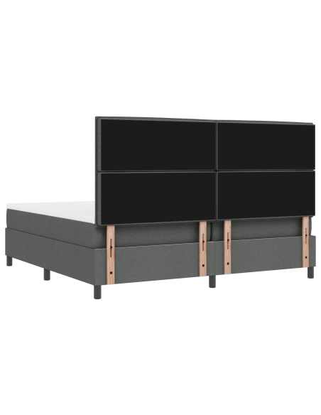 Letto con Rete con Materasso & LED Grigio Scuro 200x200 cm Tessuto