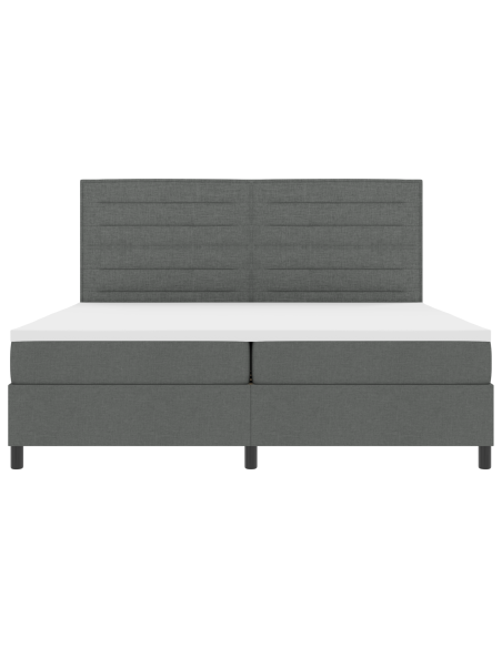 Letto con Rete con Materasso & LED Grigio Scuro 200x200 cm Tessuto