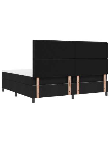 Letto a molle con materasso con led Nero 200 x 200 cm Tessuto