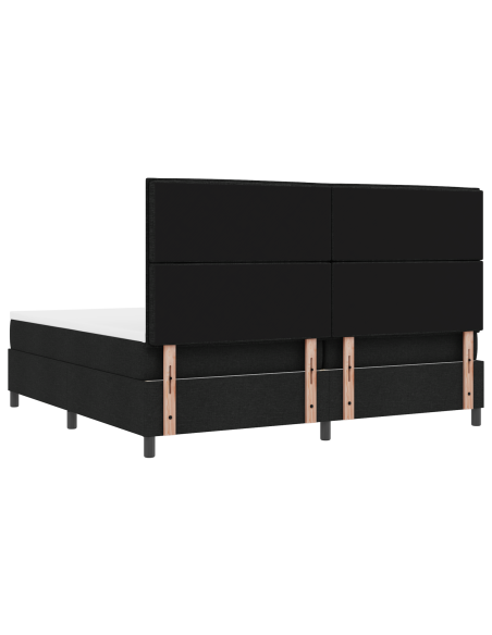 Letto a molle con materasso con led Nero 200 x 200 cm Tessuto