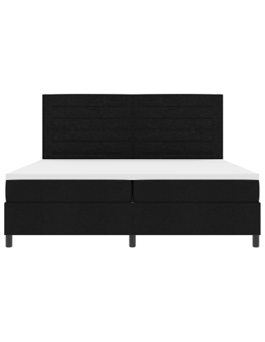 Letto a molle con materasso con led Nero 200 x 200 cm Tessuto