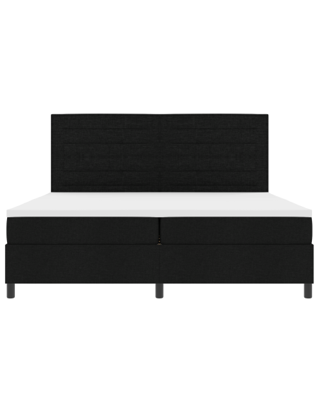 Letto a Molle con Materasso & LED Nero 200x200 cm Tessuto