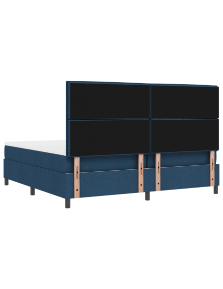 Letto a Molla con Materasso & LED Blu 200x200 cm Tessuto