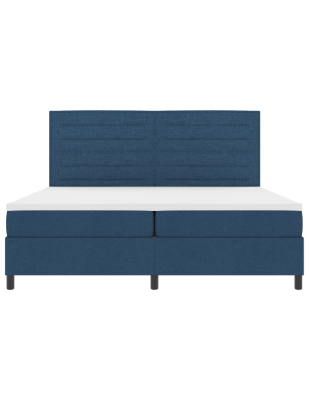 Letto a Molla con Materasso & LED Blu 200x200 cm Tessuto