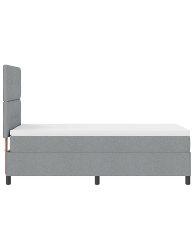 Letto a molle con materasso Grigio chiaro 80 x 200 cm Tessuto