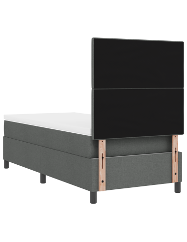 Letto a molle con materasso Grigio scuro 80 x 200 cm Tessuto