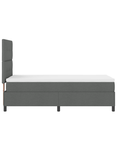 Letto a molle con materasso Grigio scuro 80 x 200 cm Tessuto