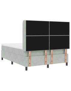 Letto a molle con materasso Grigio chiaro 160 x 200 cm Velluto 2