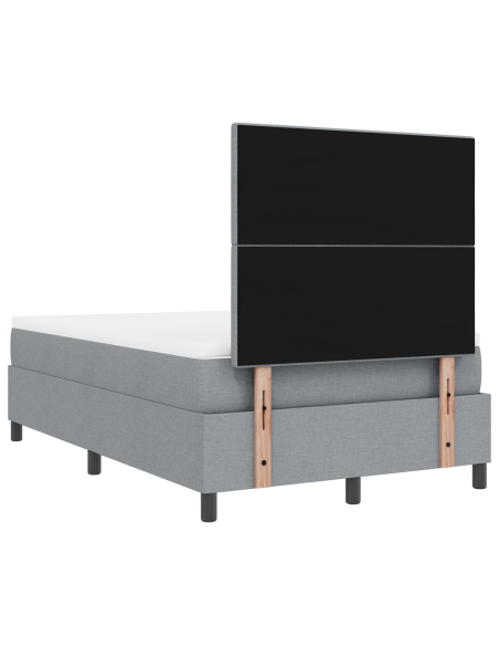 Letto a Molle con Materasso e Luci LED Grigio Chiaro 120x190 cm Tessuto