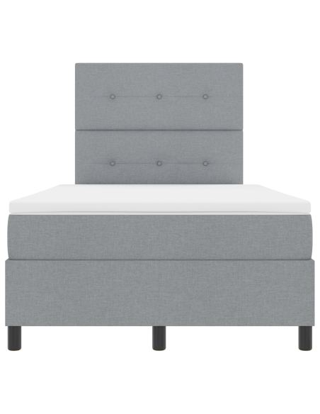 Letto a Molle con Materasso e Luci LED Grigio Chiaro 120x190 cm Tessuto