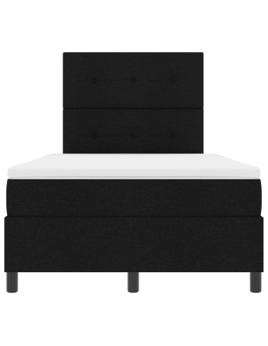 Letto a molle con materasso con led Nero 120 x 190 cm Tessuto