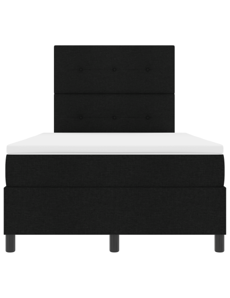 Letto a molle con materasso con led Nero 120 x 190 cm Tessuto