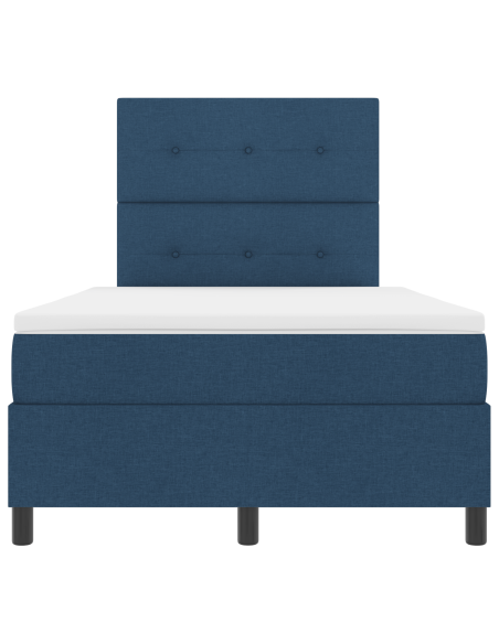 Letto con Box Spring con Materasso e Luce LED Blu 120x190 cm Tessuto
