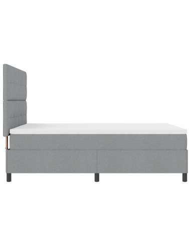 Letto a molle con materasso Grigio chiaro 140 x 190 cm Tessuto