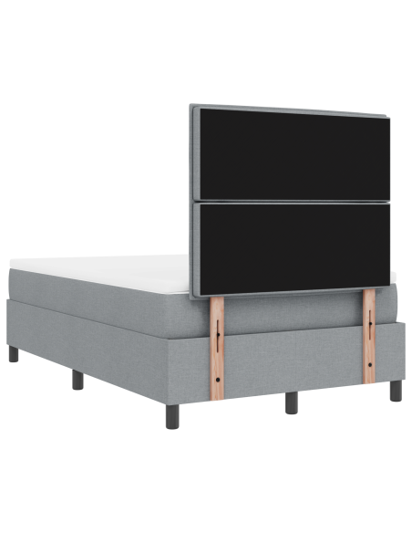 Letto Box Spring con Materasso & LED Grigio Chiaro 120x190 cm Tessuto