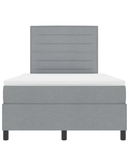 Letto Box Spring con Materasso & LED Grigio Chiaro 120x190 cm Tessuto
