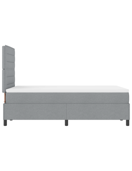 Letto Box Spring con Materasso & LED Grigio Chiaro 120x190 cm Tessuto
