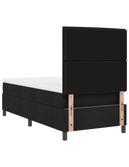 Letto a molle con materasso con led Nero 100 x 200 cm Tessuto