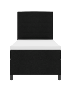 Letto a molle con materasso con led Nero 100 x 200 cm Tessuto 2