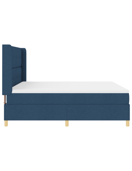 Letto Box Spring con Materasso Blu 180x200 cm Tessuto