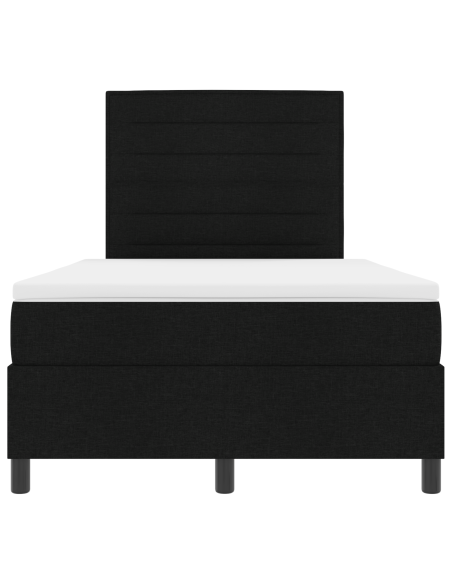Letto a molle con materasso con led Nero 120 x 190 cm Tessuto