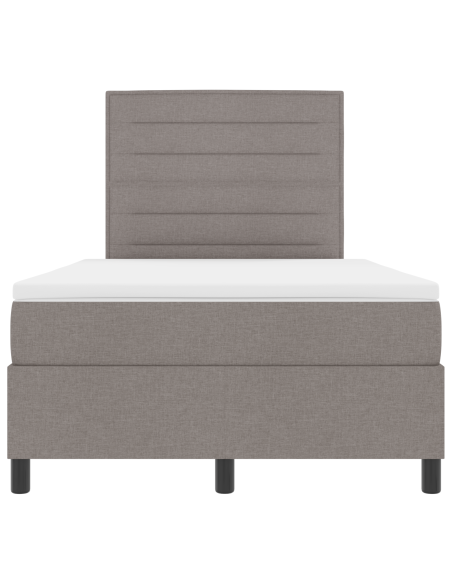 Letto con Box Spring e Materasso & LED Taupe 120x190 cm Tessuto