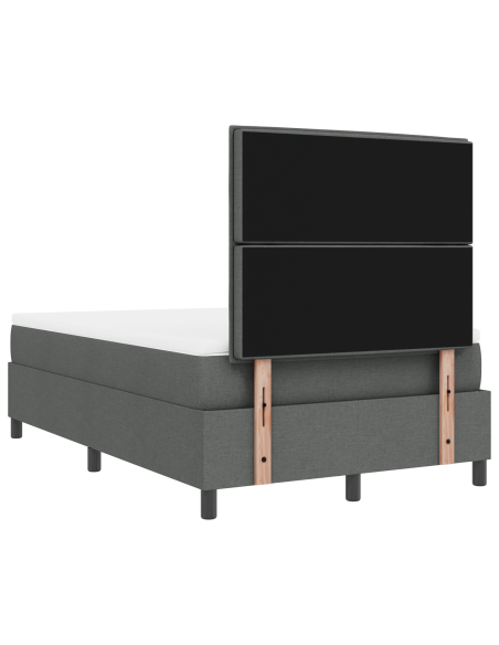 Letto con Rete con Materasso & LED Grigio Scuro 120x200 cm Tessuto