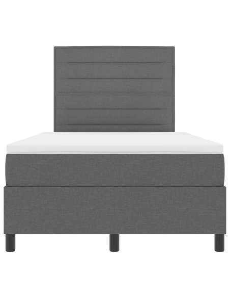 Letto con Rete con Materasso & LED Grigio Scuro 120x200 cm Tessuto
