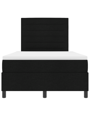 Letto a molle con materasso con led Nero 120 x 200 cm Tessuto