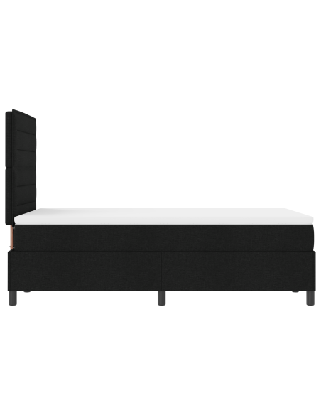 Letto Box Spring con Materasso & LED Nero 120x200 cm Tessuto