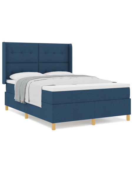 Letto a molle con materasso  in blu, 160x200 cm, tessuto